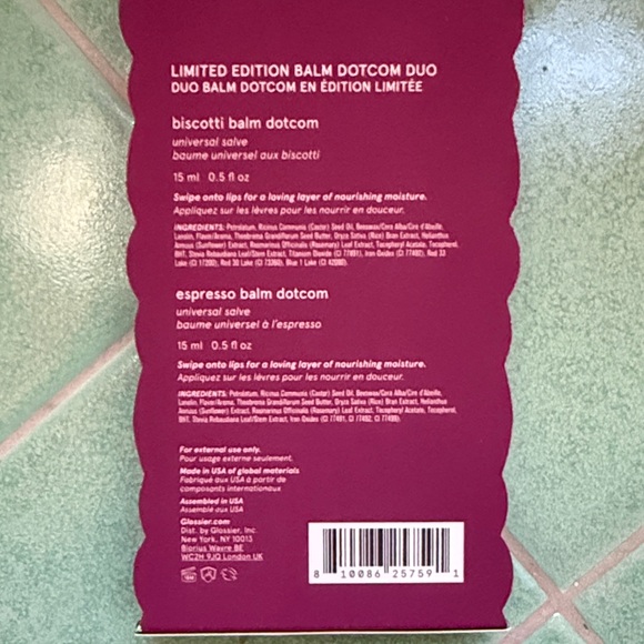 NWT Glossier Limited Edition Balm Dotcom Duo Holiday 2024 - Biscotti & Espresso - Picture 4 of 6